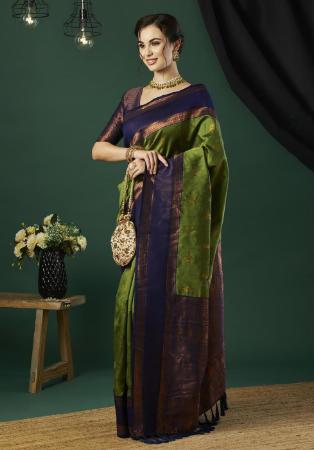 Picture of Admirable Silk Dark Green Saree