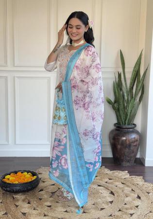 Picture of Splendid Rayon Off White Readymade Salwar Kameez