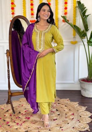 Picture of Excellent Rayon Golden Rod Readymade Salwar Kameez