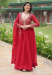 Picture of Elegant Georgette Fire Brick Readymade Gown
