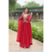 Picture of Elegant Georgette Fire Brick Readymade Gown