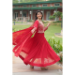 Picture of Elegant Georgette Fire Brick Readymade Gown