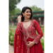 Picture of Elegant Georgette Fire Brick Readymade Gown