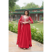 Picture of Elegant Georgette Fire Brick Readymade Gown