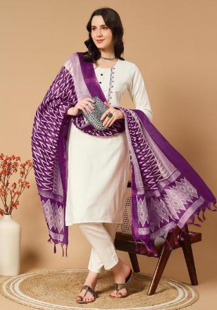 Picture of Resplendent Cotton Tan Readymade Salwar Kameez
