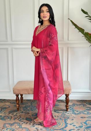 Picture of Fine Cotton Crimson Readymade Salwar Kameez