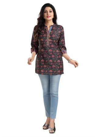 Picture of Splendid Rayon Black Kurtis & Tunic
