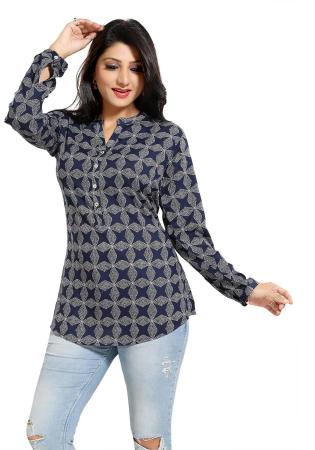 Picture of Stunning Rayon Slate Grey Kurtis & Tunic