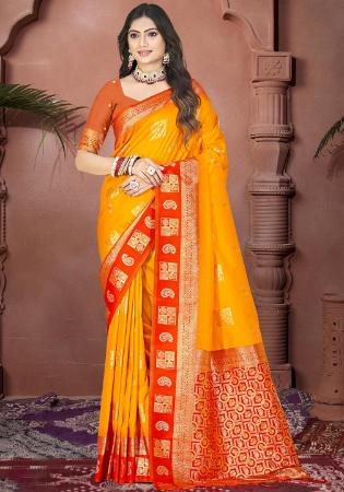 Picture of Sublime Silk Orange Saree