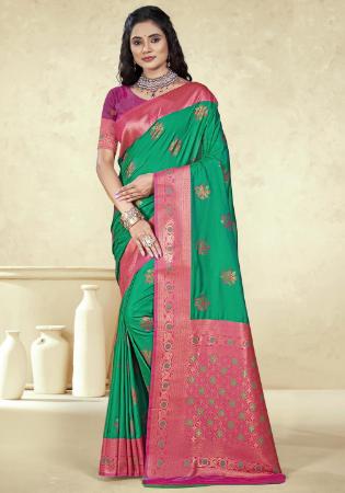 Picture of Elegant Silk Teal Saree