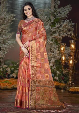 Picture of Enticing Chiffon Indian Red Saree