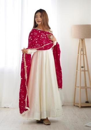 Picture of Fine Cotton Off White Readymade Salwar Kameez