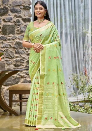 Picture of Ravishing Cotton Dark Khaki Saree