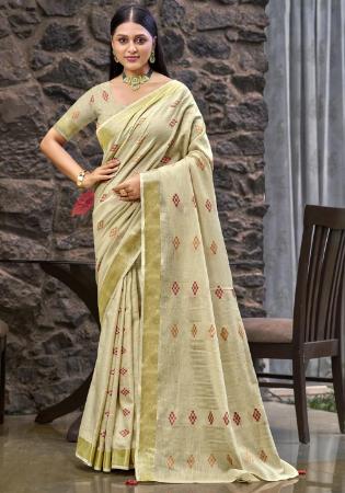 Picture of Delightful Linen Beige Saree