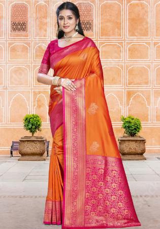 Picture of Pleasing Silk Coral Saree