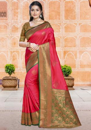 Picture of Delightful Silk Crimson Saree
