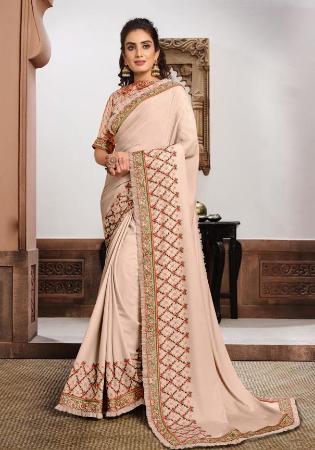 Picture of Superb Georgette & Silk Beige Saree