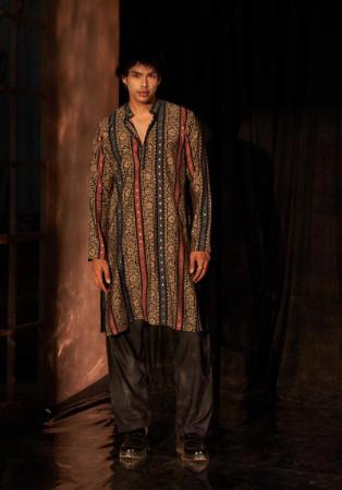 Picture of Beauteous Silk Dark Olive Green Kurtas