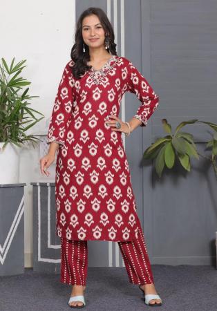 Picture of Admirable Rayon Fire Brick Kurtis & Tunic