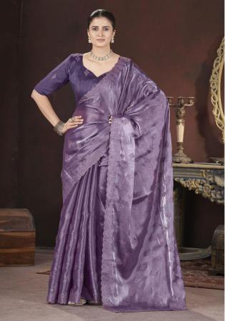 Picture of Delightful Chiffon Purple Saree