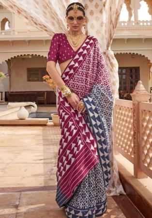 Picture of Magnificent Silk Saddle Brown Saree