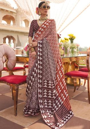 Picture of Superb Silk Indian Red Saree