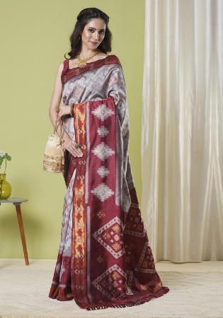 Picture of Radiant Silk Light Slate Grey Saree