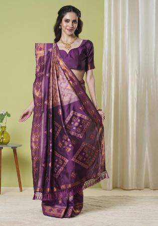 Picture of Superb Silk Rosy Brown Saree