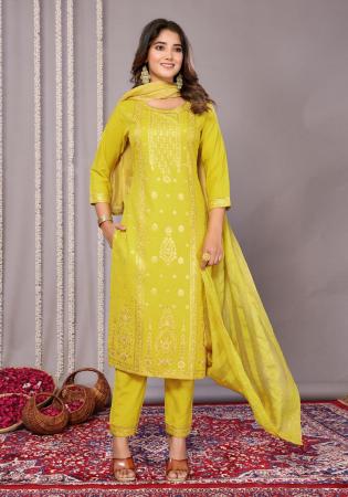 Picture of Comely Cotton Golden Rod Readymade Salwar Kameez