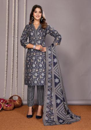 Picture of Statuesque Cotton Dim Gray Readymade Salwar Kameez