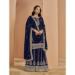 Picture of Georgette Midnight Blue Straight Cut Salwar Kameez