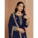 Picture of Georgette Midnight Blue Straight Cut Salwar Kameez
