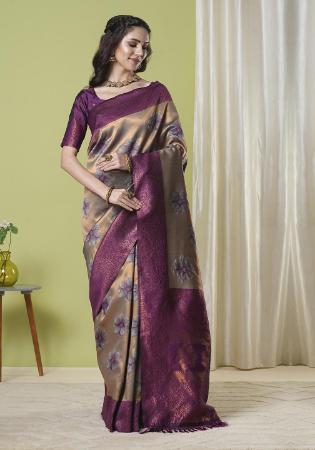 Picture of Stunning Silk Dim Gray Saree