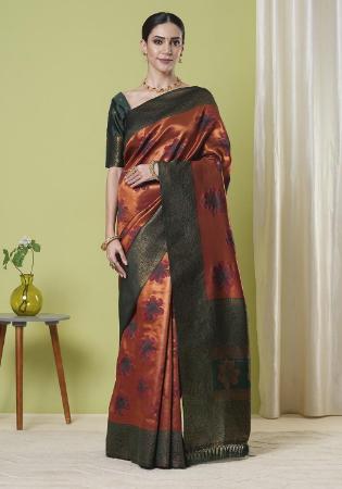 Picture of Beautiful Silk Brown Saree