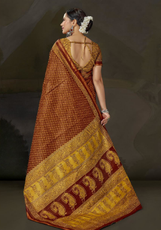 Picture of Taking Cotton Saddle Brown Saree