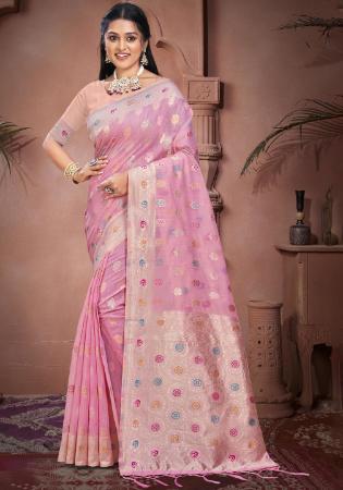 Picture of Classy Cotton Pale Violet Red Saree