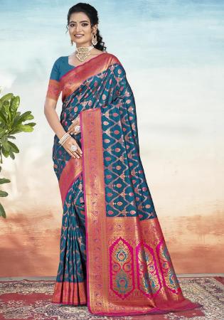 Picture of Appealing Silk Midnight Blue Saree