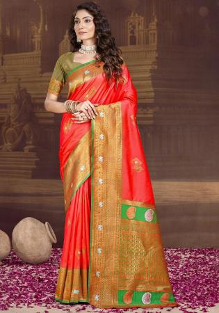 Picture of Gorgeous Silk Crimson Saree