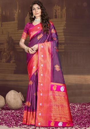 Picture of Statuesque Silk Purple Saree