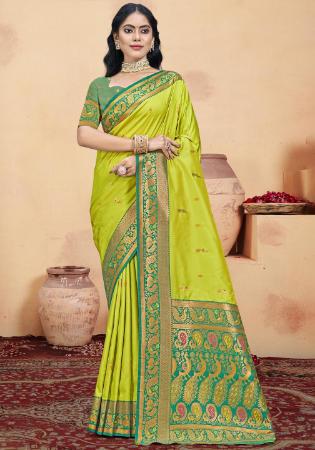 Picture of Resplendent Silk Golden Rod Saree
