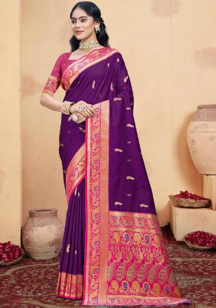 Picture of Statuesque Silk Purple Saree