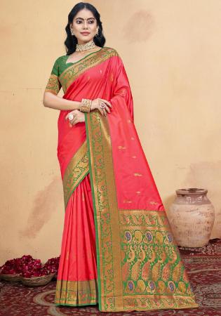 Picture of Beautiful Silk Crimson Saree