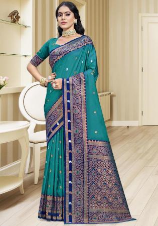 Picture of Grand Silk Light Sea Green Saree