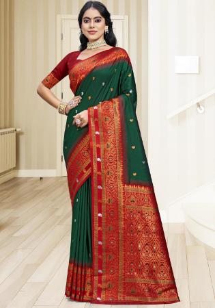 Picture of Shapely Silk Sea Green Saree
