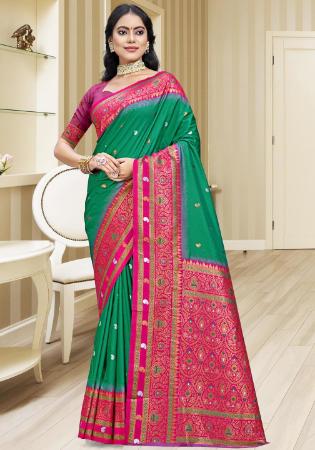 Picture of Sublime Silk Dark Cyan Saree