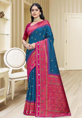 Picture of Charming Silk Midnight Blue Saree