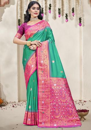 Picture of Classy Silk Medium Sea Green Saree
