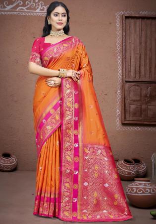 Picture of Beautiful Silk Sandy Brown Saree