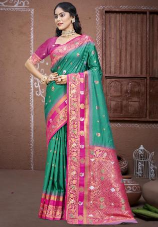 Picture of Wonderful Silk Medium Sea Green Saree