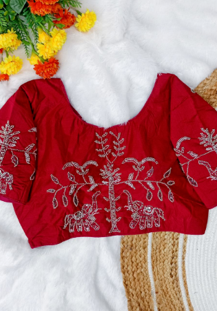 Picture of Bewitching Silk Maroon Designer Blouse